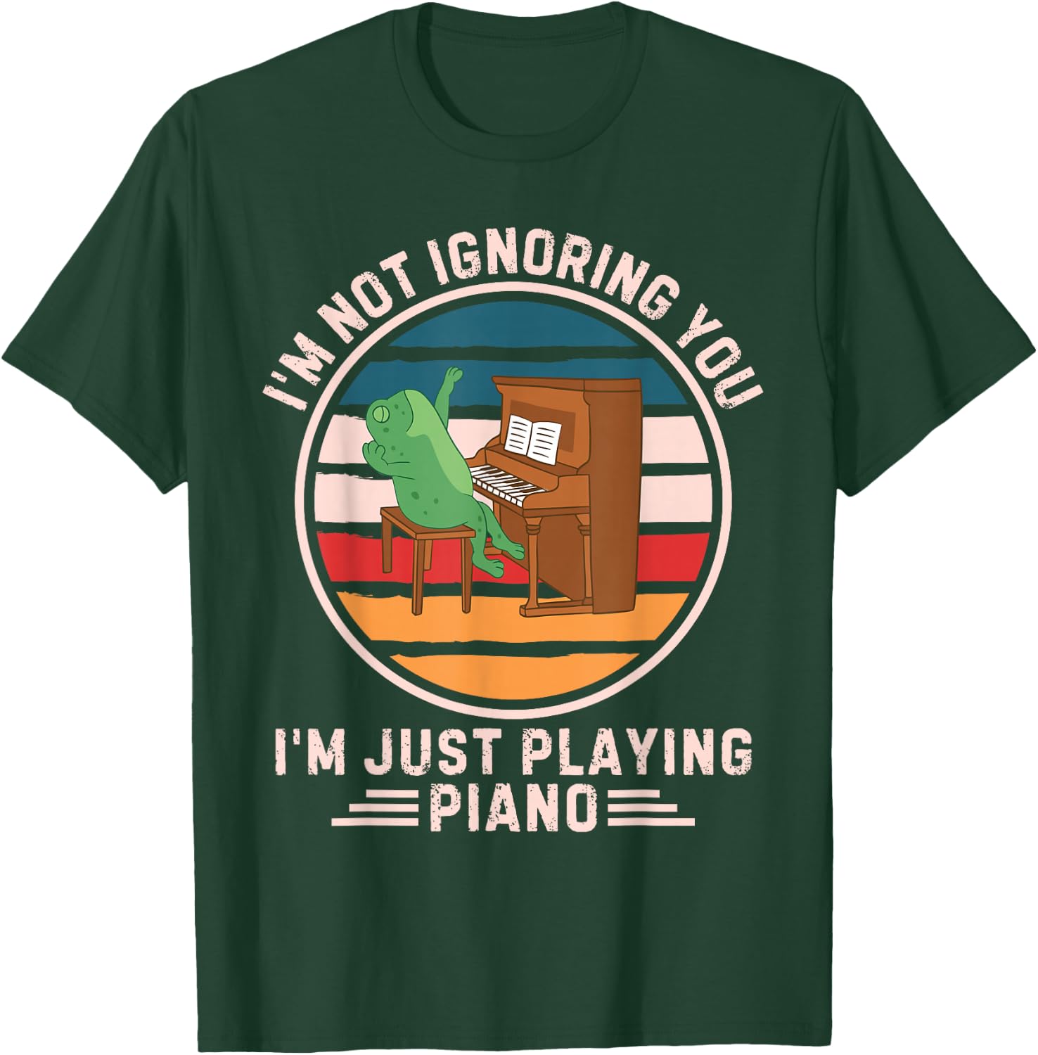 Retro Frog I'm Not Ignoring You I'm Just Playing Piano T-Shirt - T-Shirt | Forest