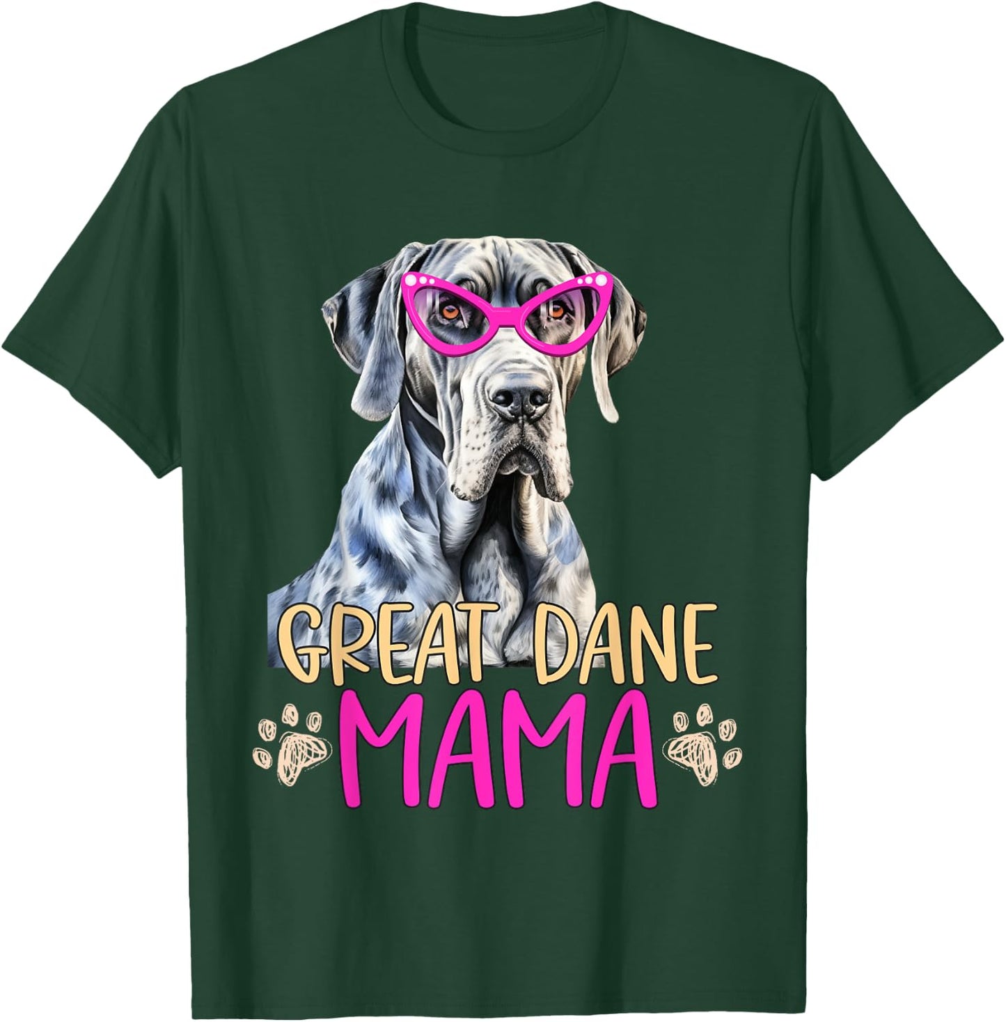 Great Dane Dog Breed Mama Cute Puppy Mother T-Shirt - T-Shirt | Forest