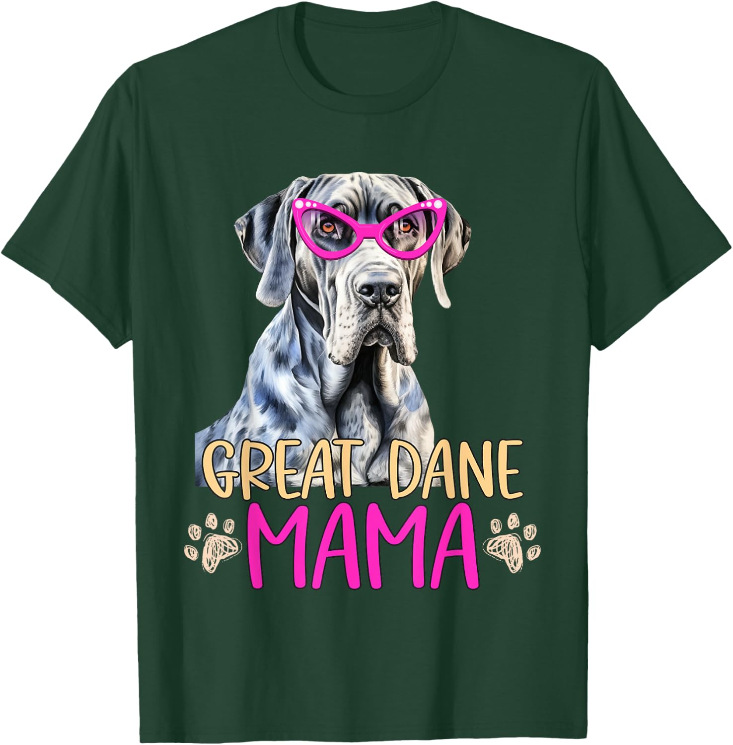 Great Dane Dog Breed Mama Cute Puppy Mother T-Shirt - T-Shirt | Forest