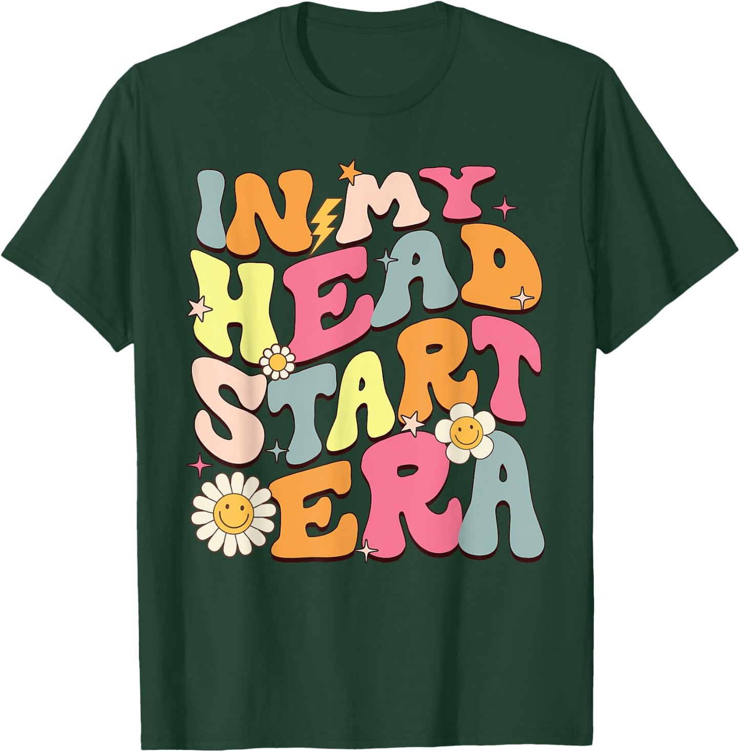 Groovy In My Head Start Era Homeschool Headstart Teacher Men Women Girls Kids T-Shirt - T-Shirt | Forest