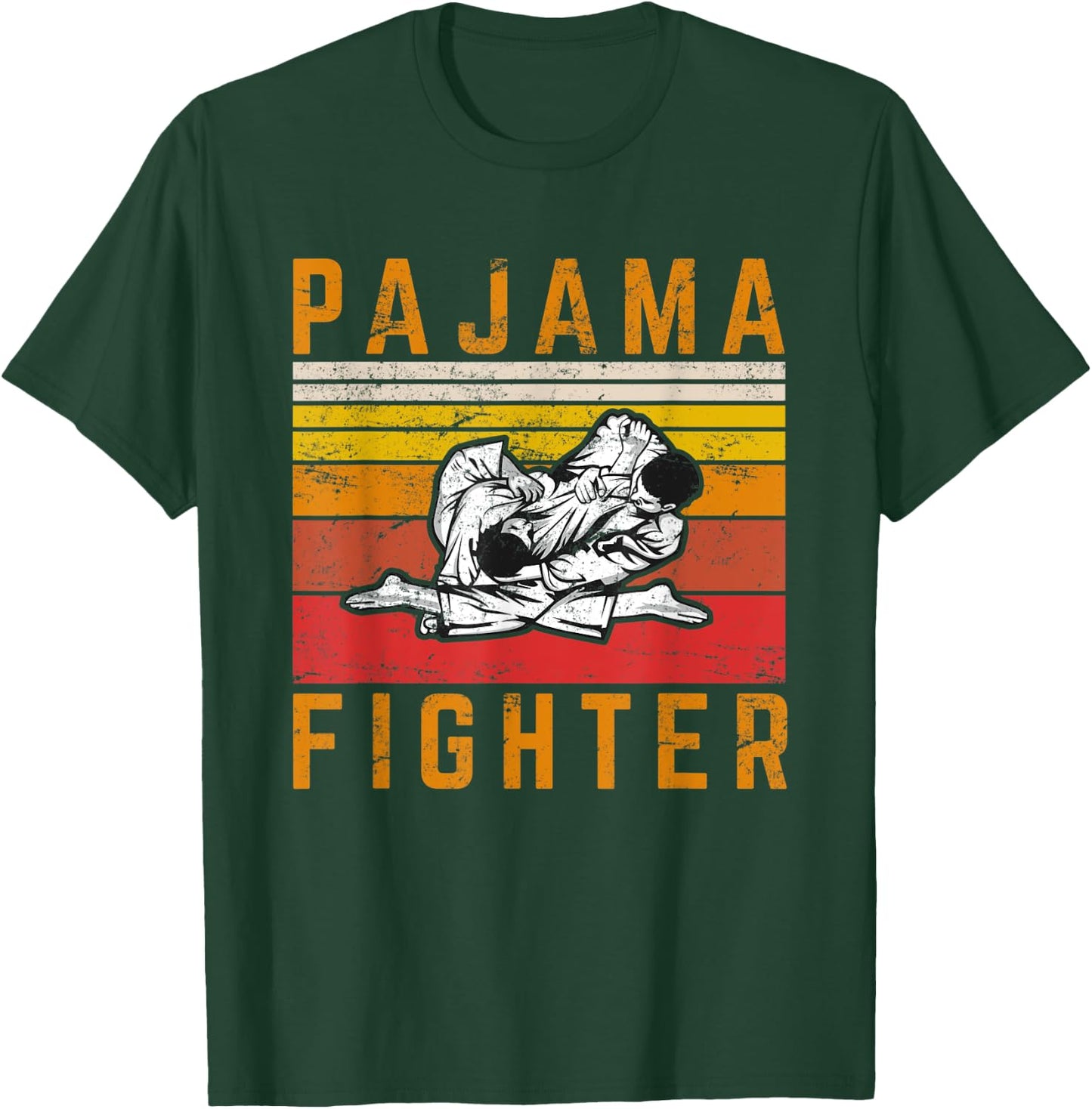Pajama Fighter Brazilian Jiu Jitsu BJJ JiuJitsu Jiu-Jitsu T-Shirt - T-Shirt | Forest