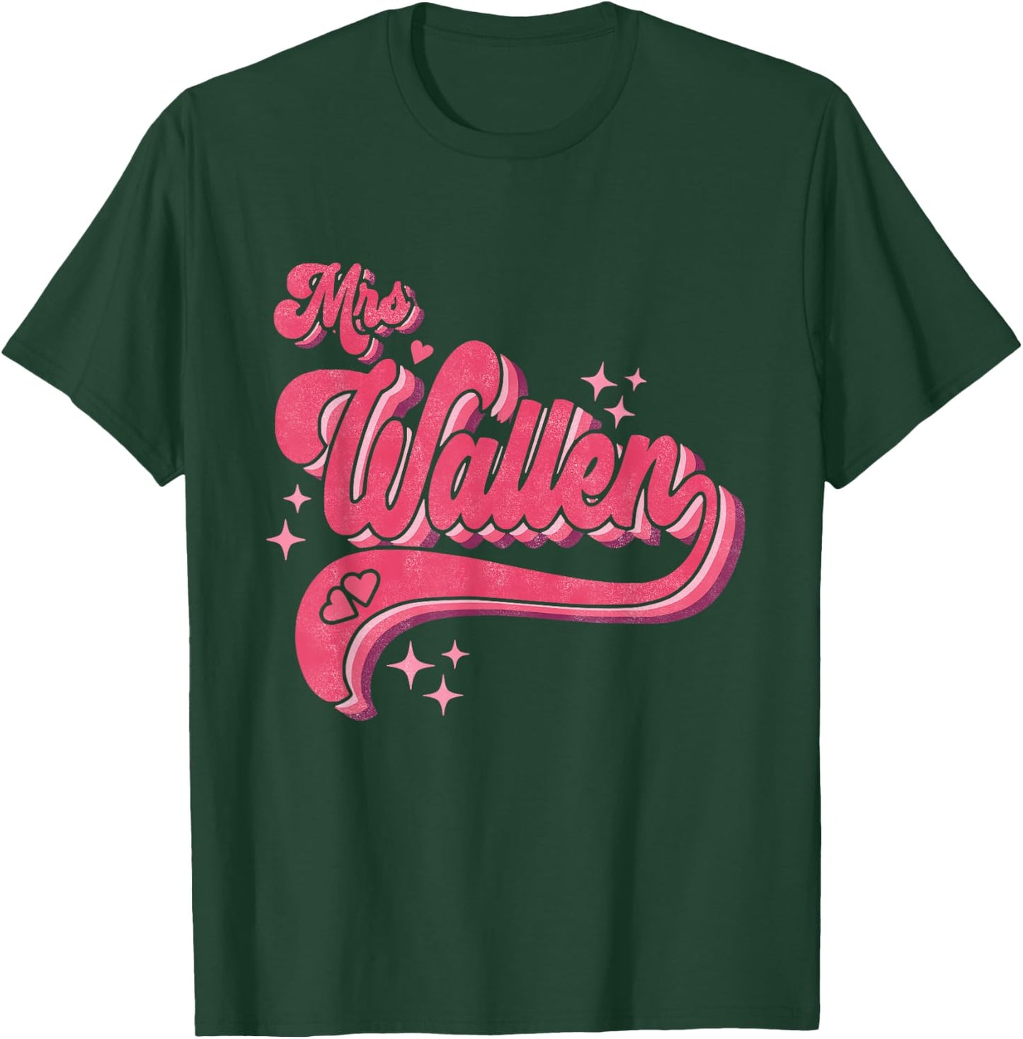 Cute Retro Pink Vintage Funny Name Future Mrs Wallen T-Shirt - T-Shirt | Forest