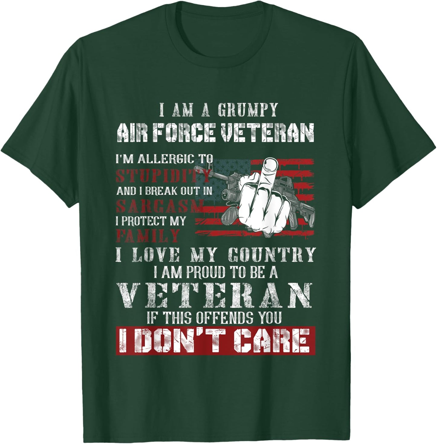 I Am A Grumpy Air Force Veteran, Retired Air Force Veteran T-Shirt - T-Shirt | Forest