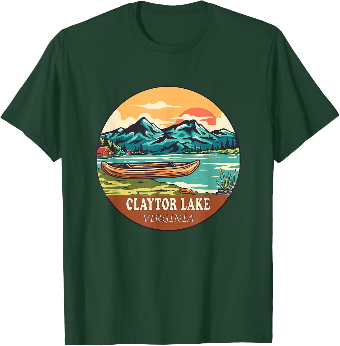 Claytor Lake Vintage Vacation Virginia T-Shirt - T-Shirt | Forest