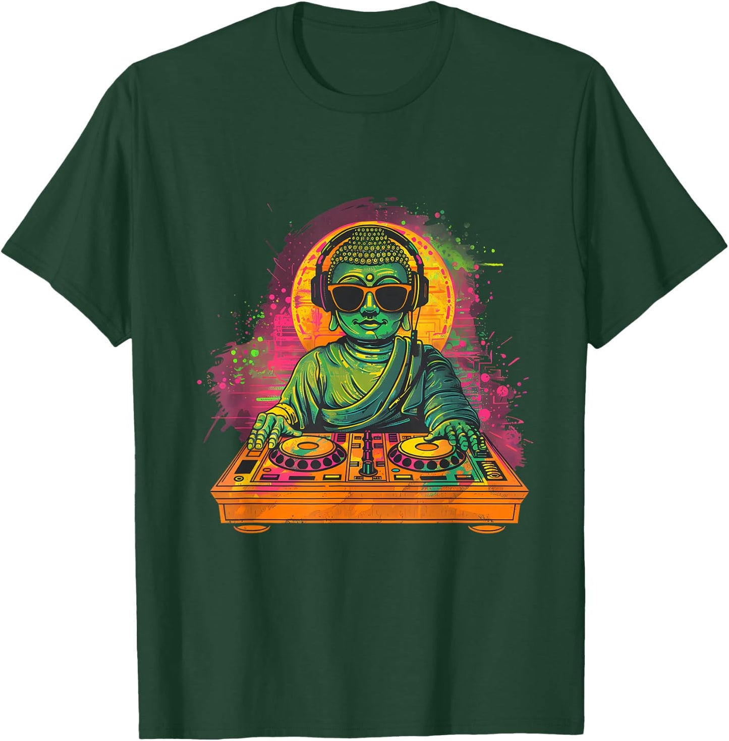 Buddha DJ Turntable DJ Buddha Meditation Dance Club House T-Shirt - T-Shirt | Forest