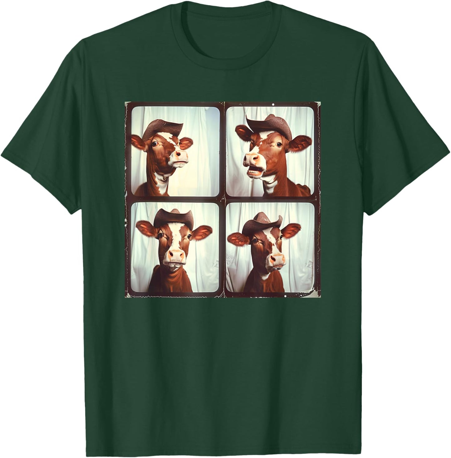 Funny Cow Lover Funny Farm Animal Photobooth Cowboy Cow T-Shirt - T-Shirt | Forest