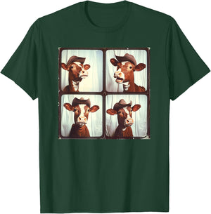 Funny Cow Lover Funny Farm Animal Photobooth Cowboy Cow T-Shirt - T-Shirt | Forest