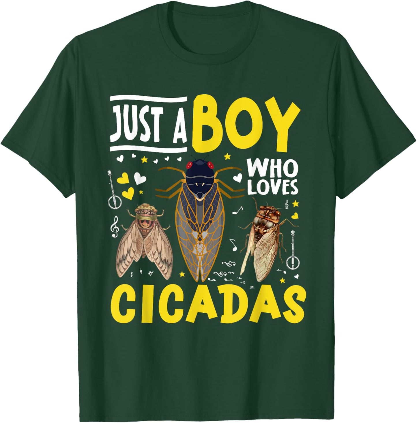 Just a Boy Who Loves Cicada Funny Insect Lover T-Shirt - T-Shirt | Forest