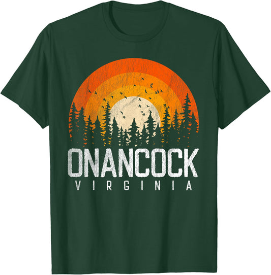 Onancock Virginia VA Shirt Vintage 70s 80s 90s Retro Gift T-Shirt - T-Shirt | Forest