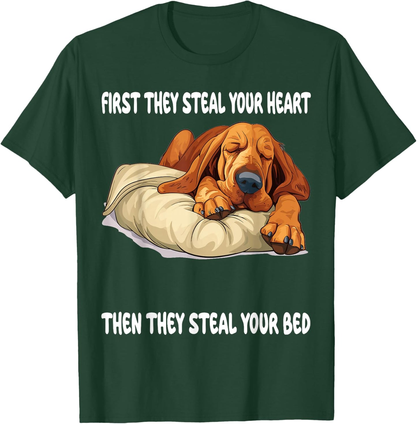 Bloodhound Sleeping Pajamas Nightgown T-Shirt - T-Shirt | Forest