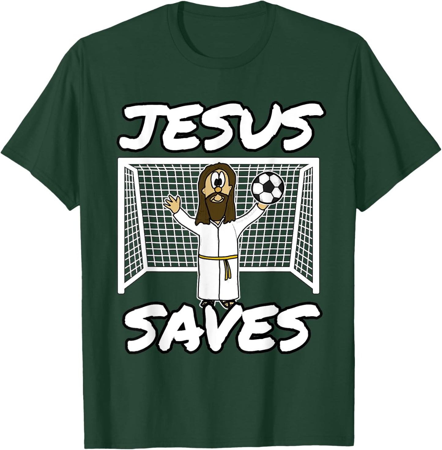 Jesus Saves Christian Football Church Soccer T-Shirt - T-Shirt | Forest