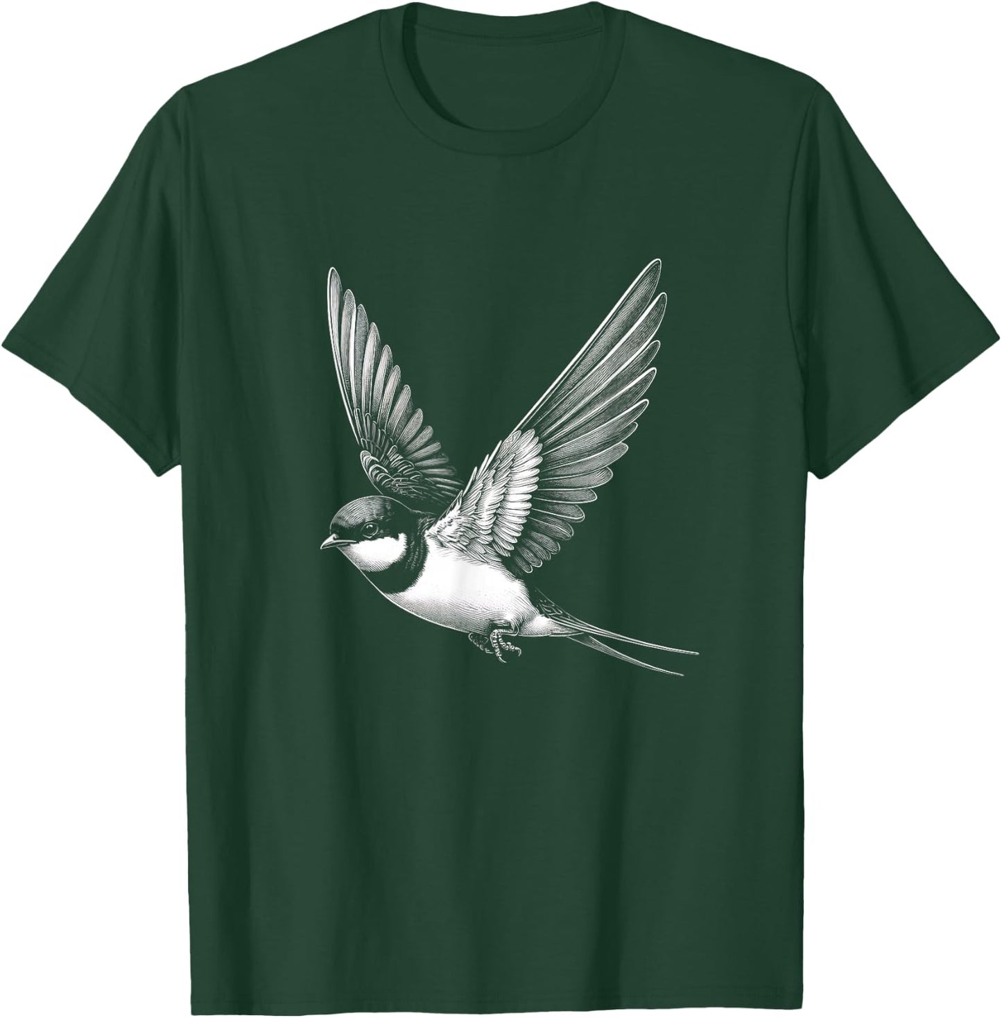 Swallow Graphic Art Bird Design T-Shirt - T-Shirt | Forest