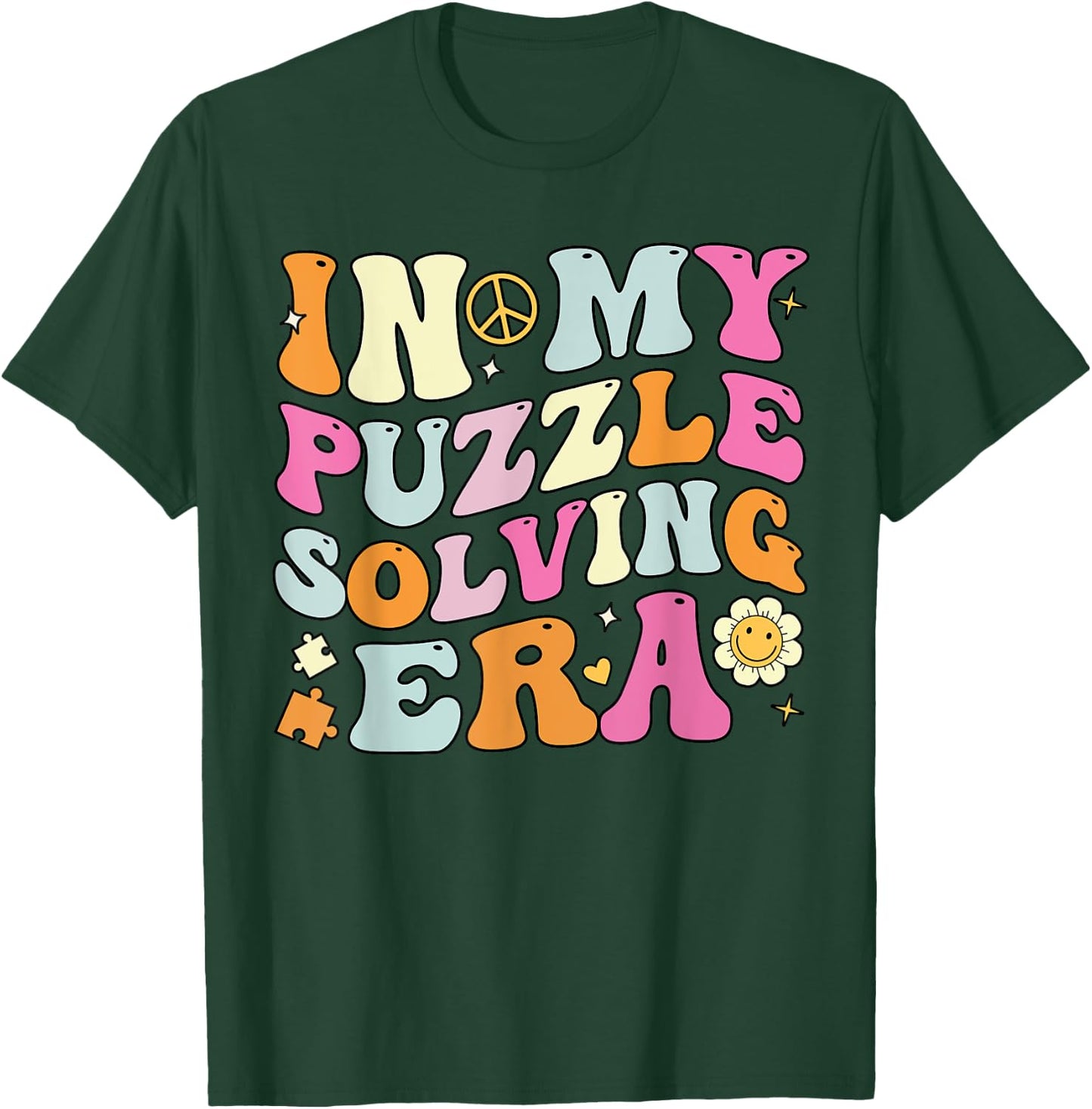 In My Puzzle Solving Era, Groovy Puzzle Solver T-Shirt - T-Shirt | Forest
