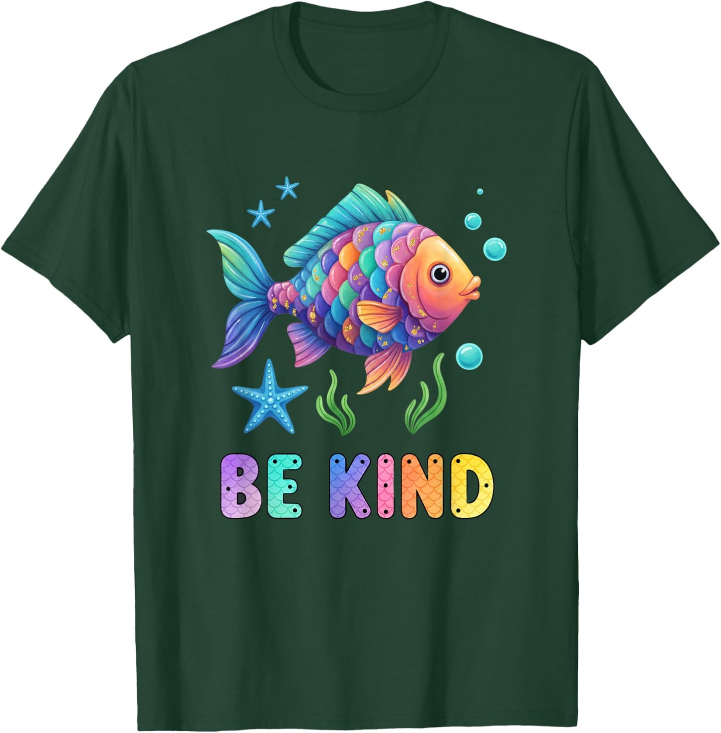 Unity Day Be Kind Colorful Fish Kids Bullying T-Shirt - T-Shirt | Forest