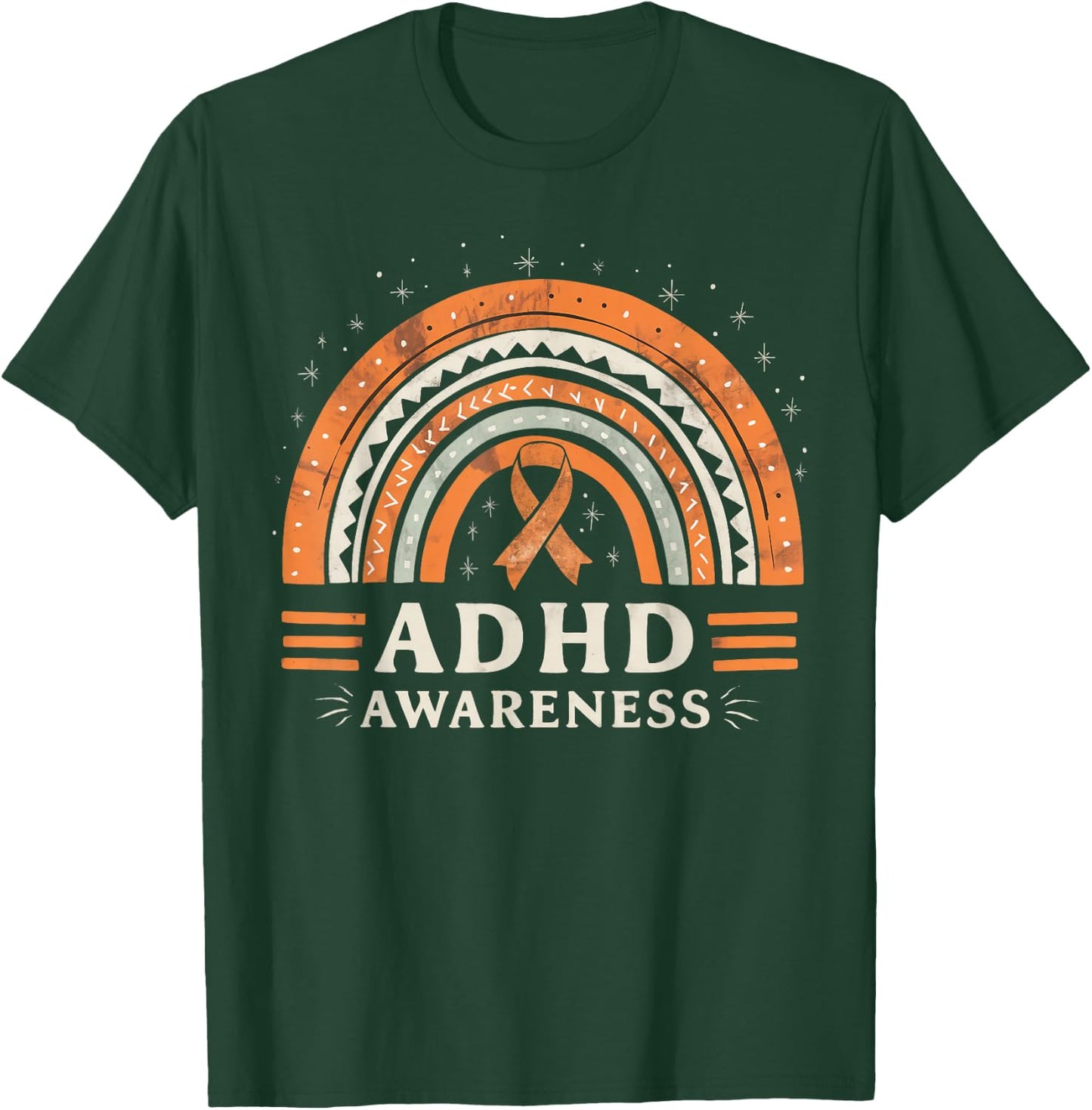 Orange Leopard Rainbow for ADHD Neurodiversity Awareness T-Shirt - T-Shirt | Forest