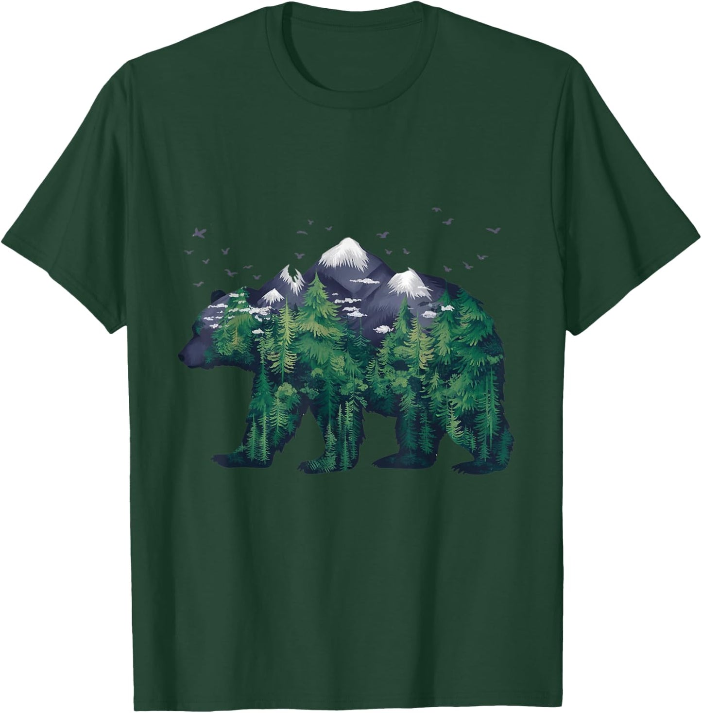 Bear Nature Outdoor Mountains Forest Trees Bear Wildlife T-Shirt - T-Shirt | Forest