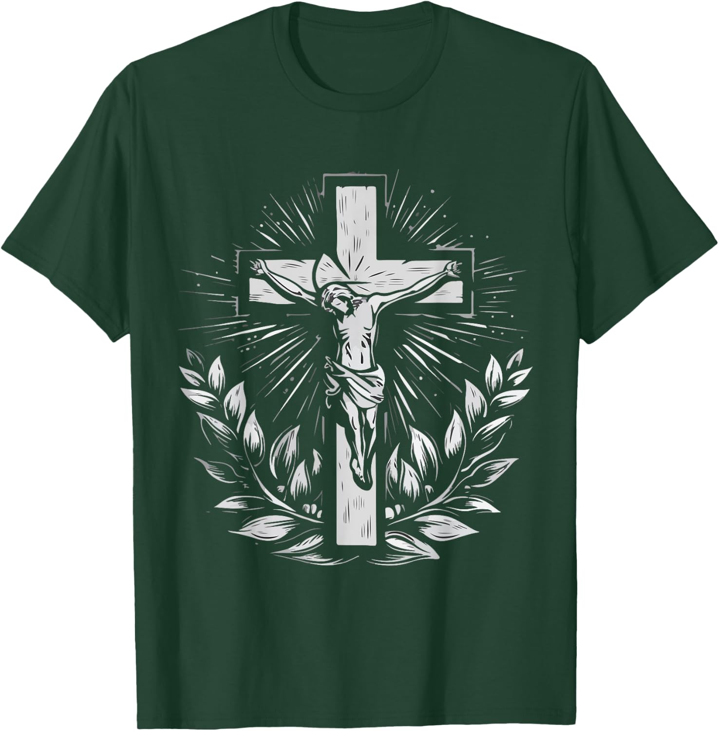 Crucifix Faith Christian Jesus T-Shirt - T-Shirt | Forest