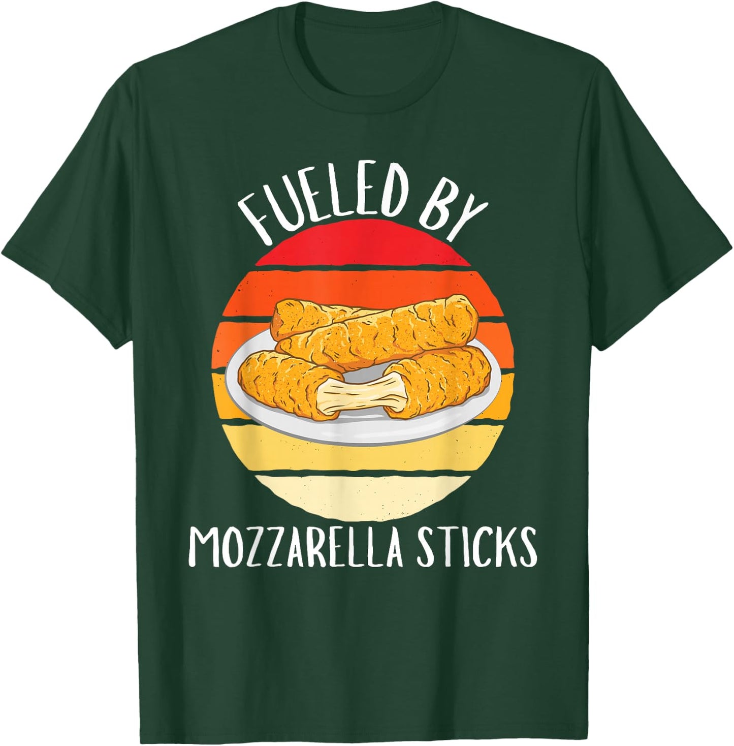 Vintage Fueled By Mozzarella Sticks Food Lover T-Shirt - T-Shirt | Forest
