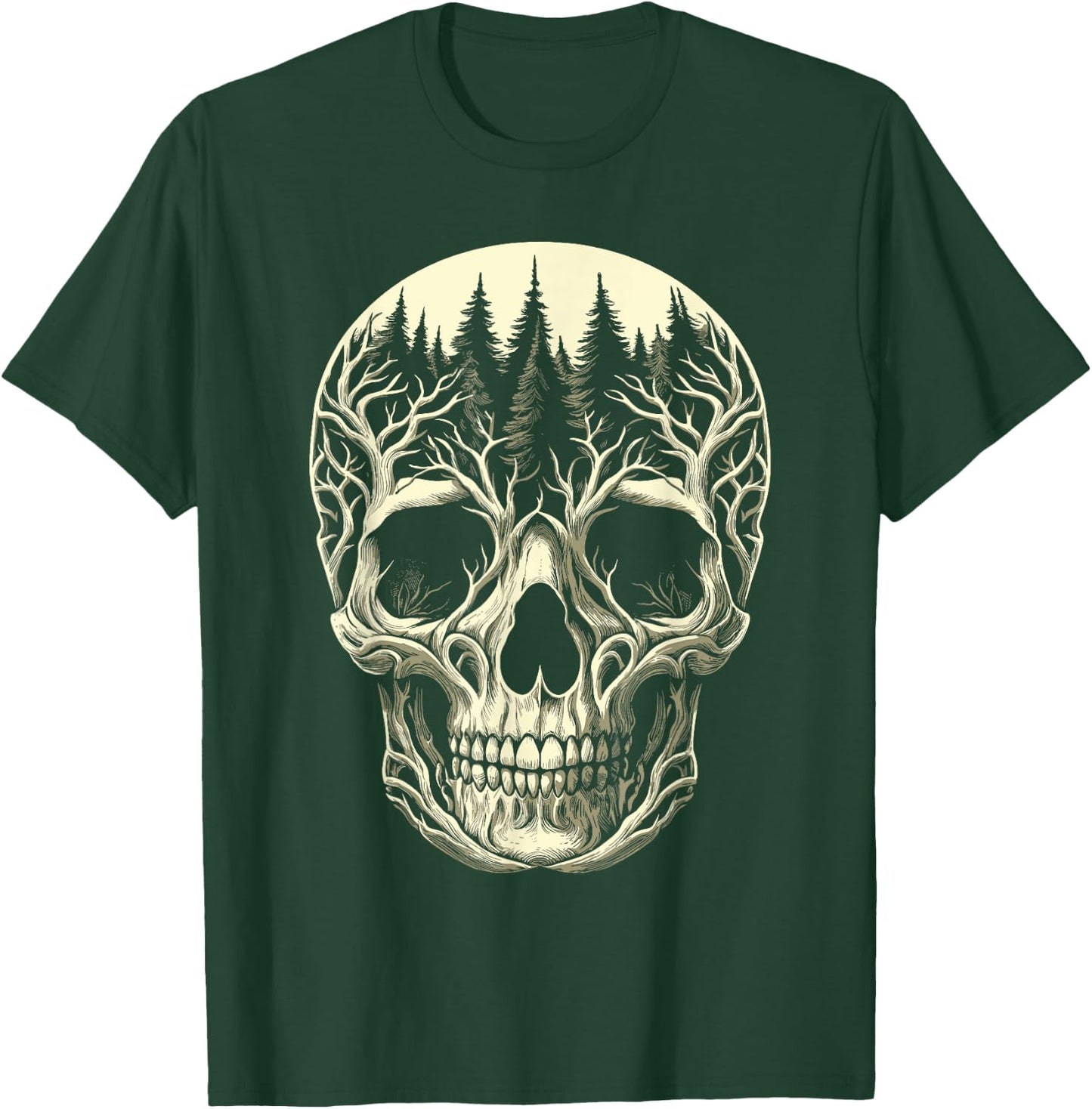 creepy Skull Forest skeleton Horror T-Shirt - T-Shirt | Forest
