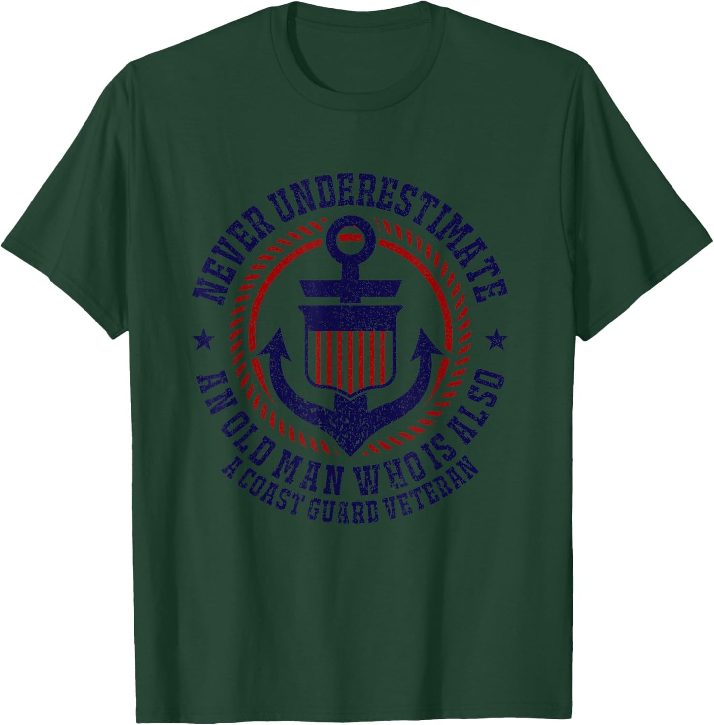 Coast Guard Veteran Shirt Funny Auxiliary Retirement Gift T-Shirt - T-Shirt | Forest