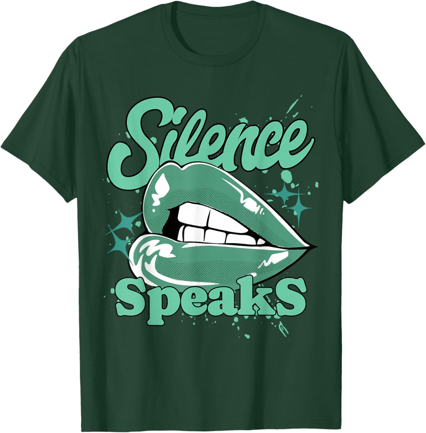 Silence Speaks Retro Green Glow 1s Matching Women T-Shirt - T-Shirt | Forest