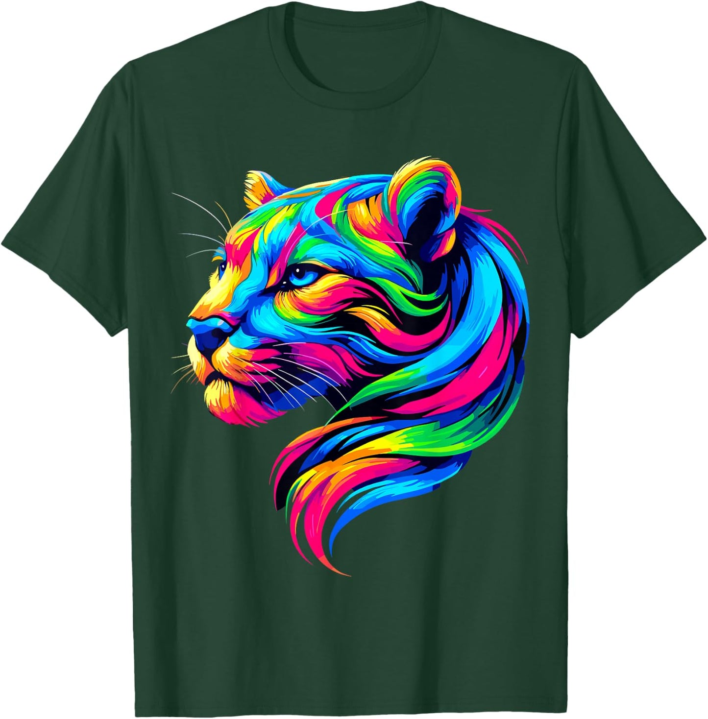 Colorful Puma , Small, Black T-Shirt - T-Shirt | Forest