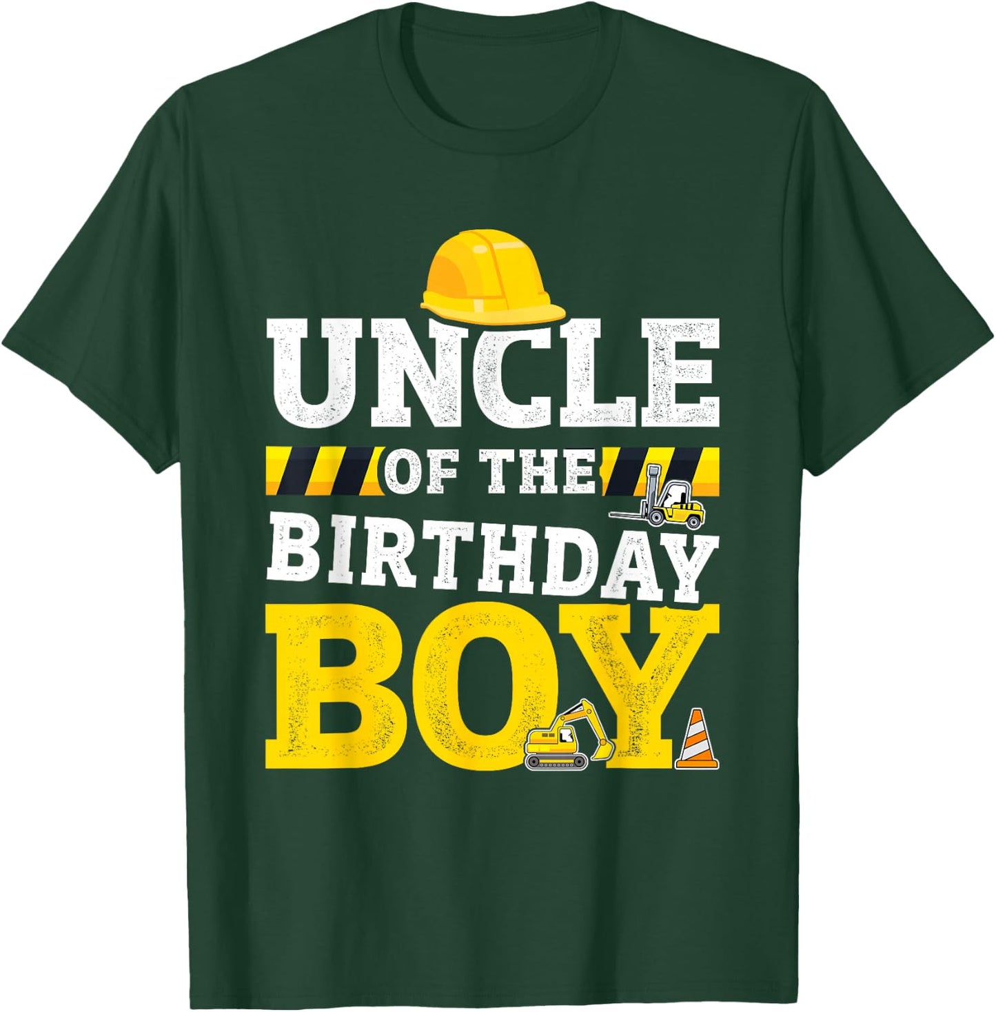 Uncle of the birthday boy matching family construction party T-Shirt - T-Shirt | Forest