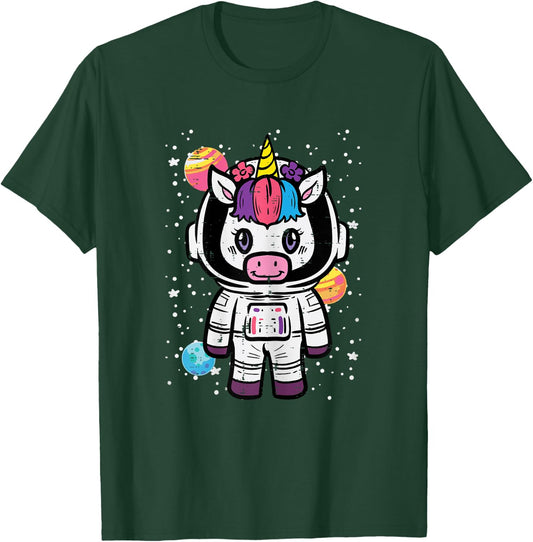 Astronaut Unicorn Cute Space Galaxy Toddler Girls Kids Women T-Shirt - T-Shirt | Forest