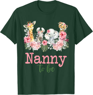 Nanny To Be Birthday Boy Girl Zoo Theme Animal Party T-Shirt - T-Shirt | Forest