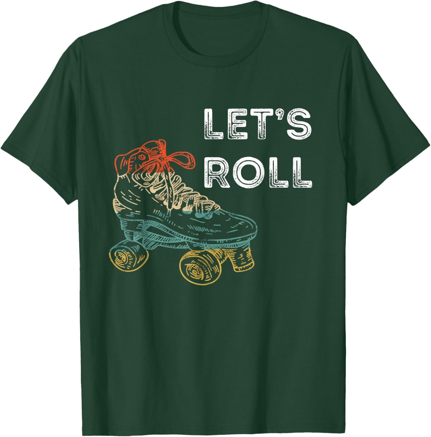 Roller Skates Running 70s 80s Roller Skating Inline Skater T-Shirt - T-Shirt | Forest
