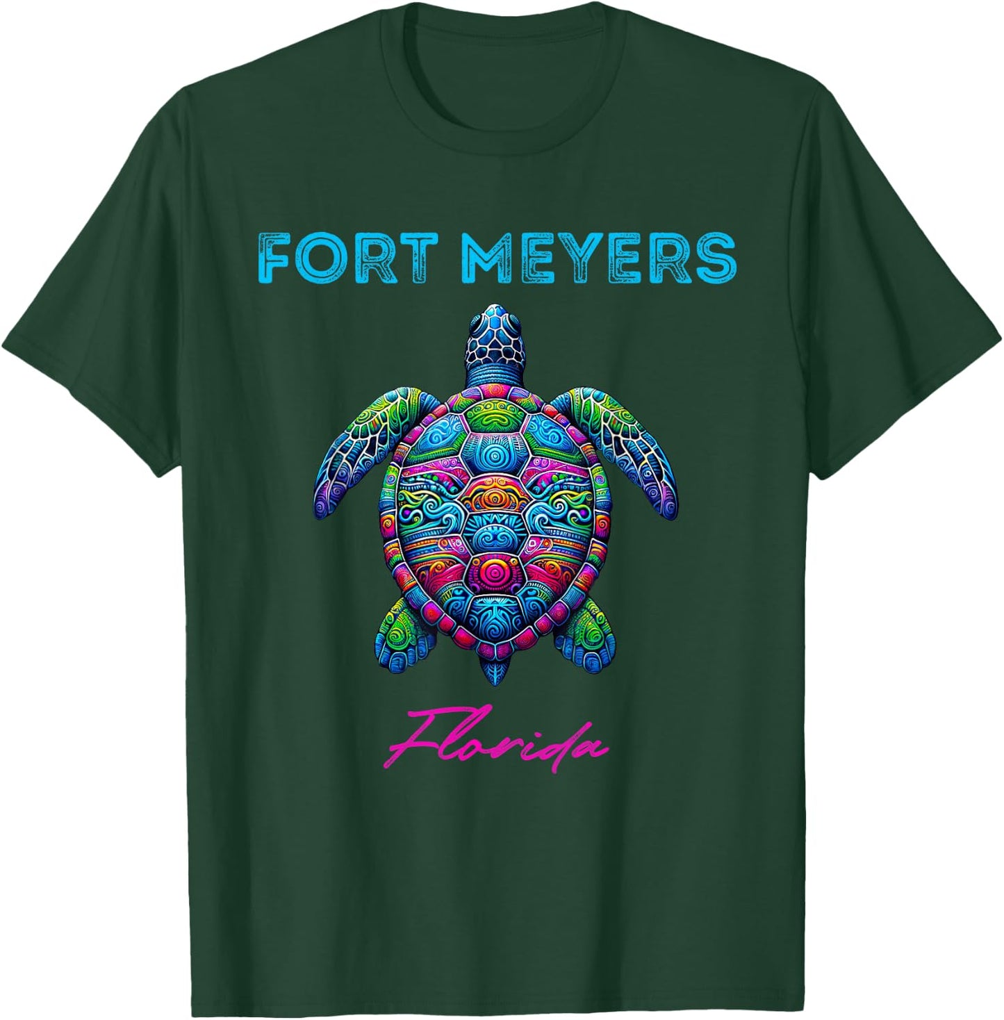 Fort Myers Florida Tribal Beach Sea Turtle T-Shirt - T-Shirt | Forest