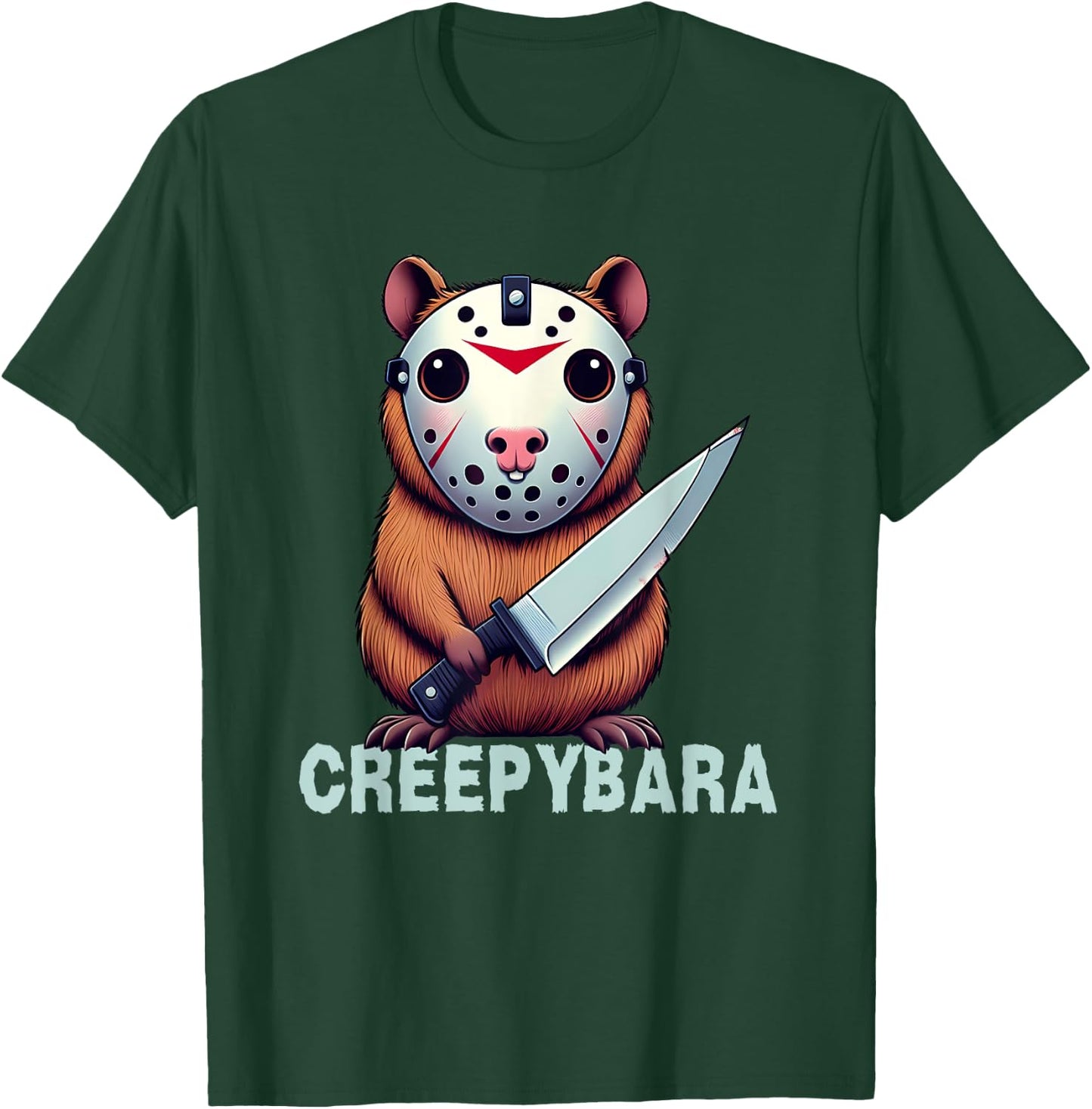 Creepybara Horror Capybara – Funny Halloween Scary Animal T-Shirt - T-Shirt | Forest