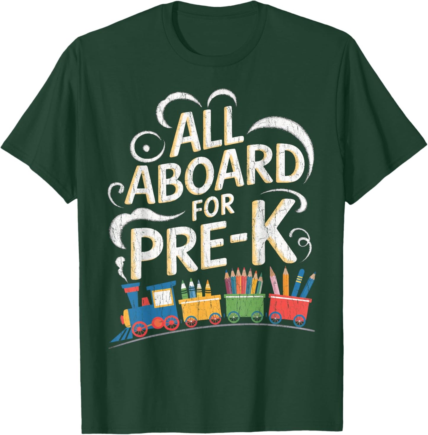 All Aboard For Pre-K Back To School Pre-K Crew Pre-K Teacher T-Shirt - T-Shirt | Forest