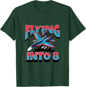 Jet Fighter Flying Into 8 Year Old 8th Birthday Boy T-Shirt - T-Shirt | Forest