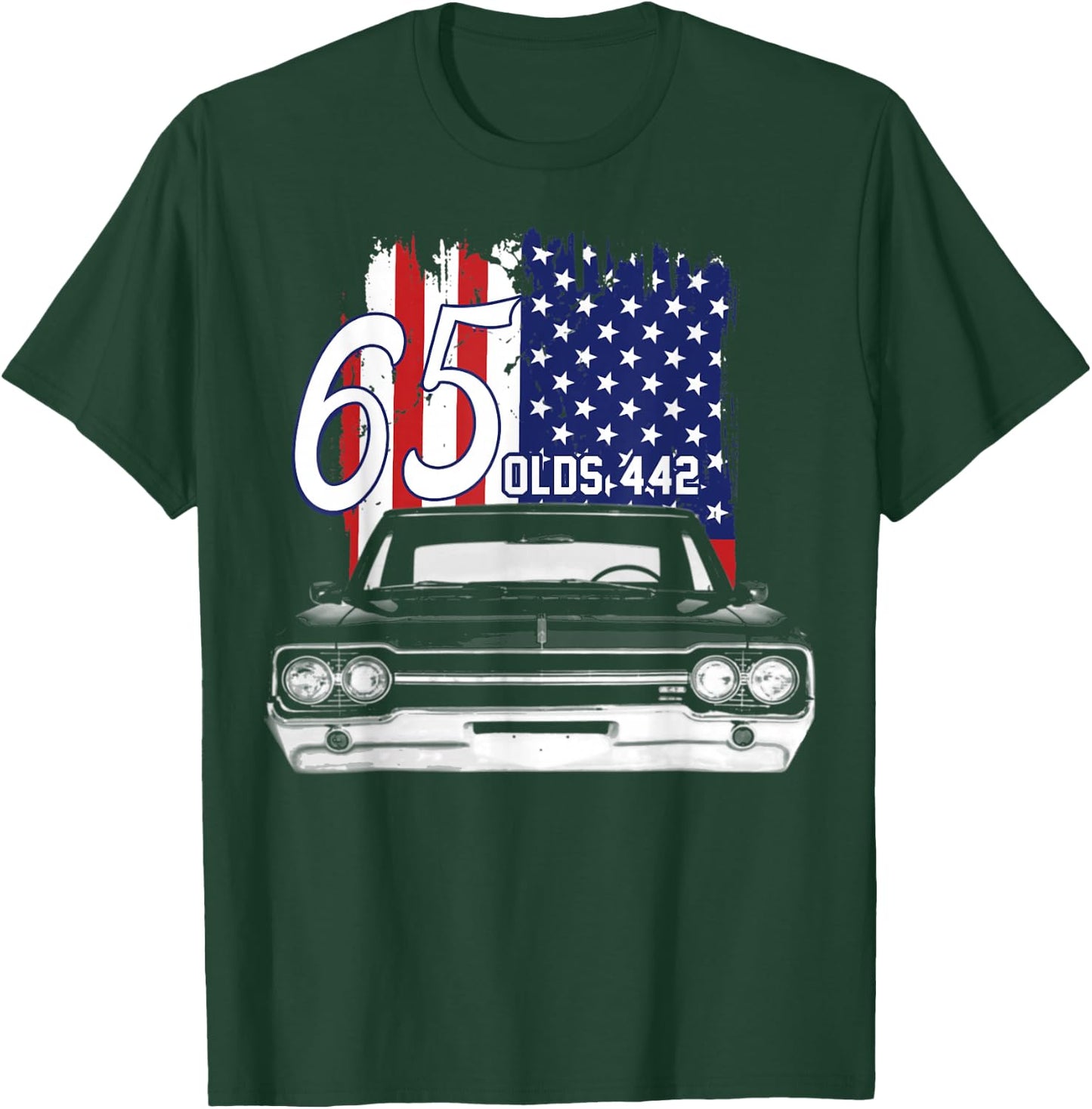 1965 65 Olds 442 Muscle Car T-Shirt - T-Shirt | Forest