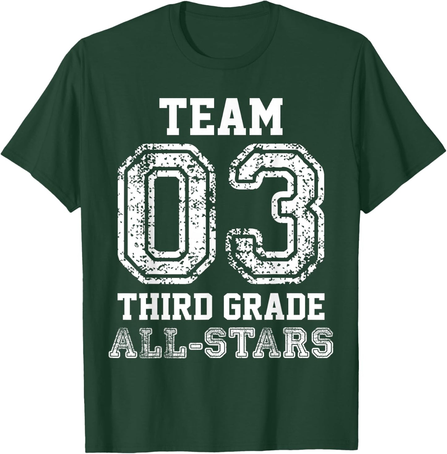 Elementary Team 3rd Grade All-Stars Sports Baseball Jersey T-Shirt - T-Shirt | Forest