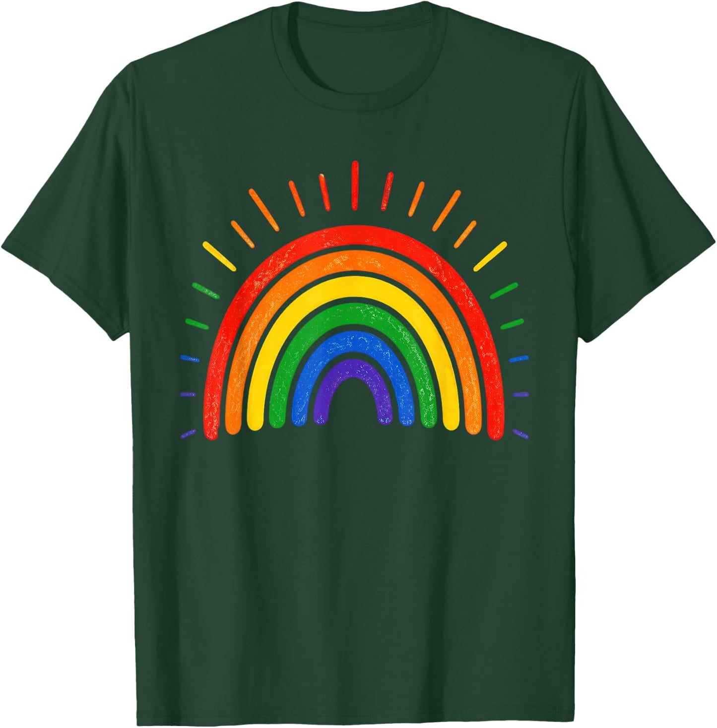 LGBTQ Rainbow Flag Gay Pride LGBT Awareness Month T-Shirt - T-Shirt | Forest