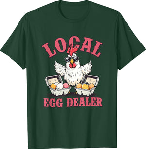 Local Egg Dealer Funny Chicken Meme Farm Animal Men Women T-Shirt - T-Shirt | Forest