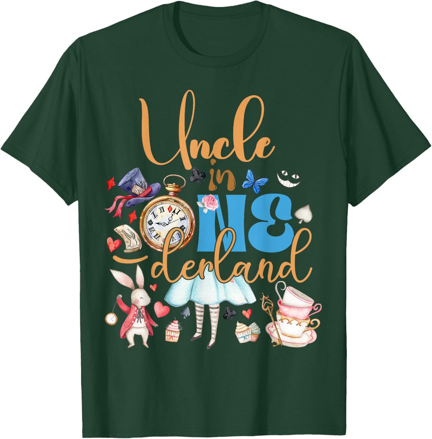 Alice uncle in ONEderland Birthday Family T-Shirt - T-Shirt | Forest