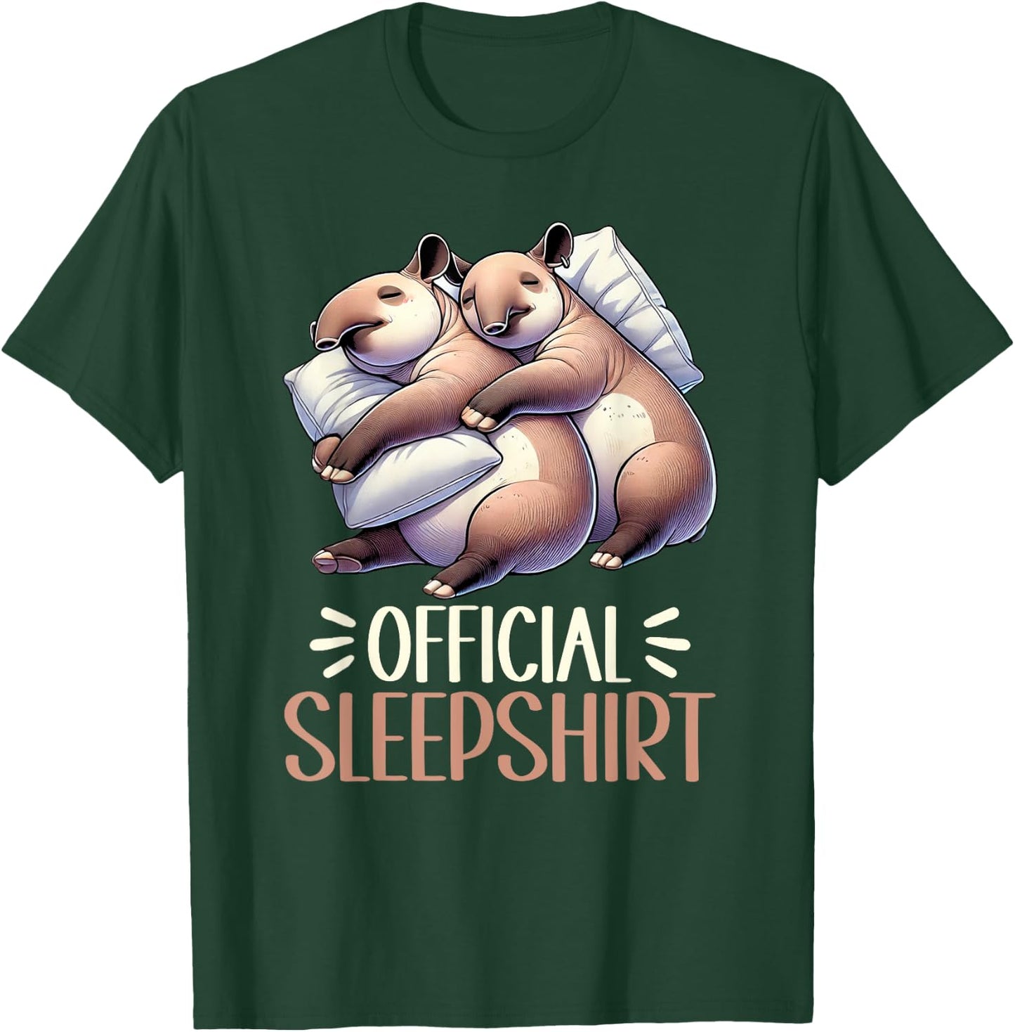Tapir Official Sleep Shirt Funny Tapir Napping Pyjamas T-Shirt - T-Shirt | Forest