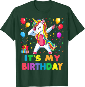 It's My Birthday for Girls Unicorn Dabbing Party Gift T-Shirt - T-Shirt | Forest