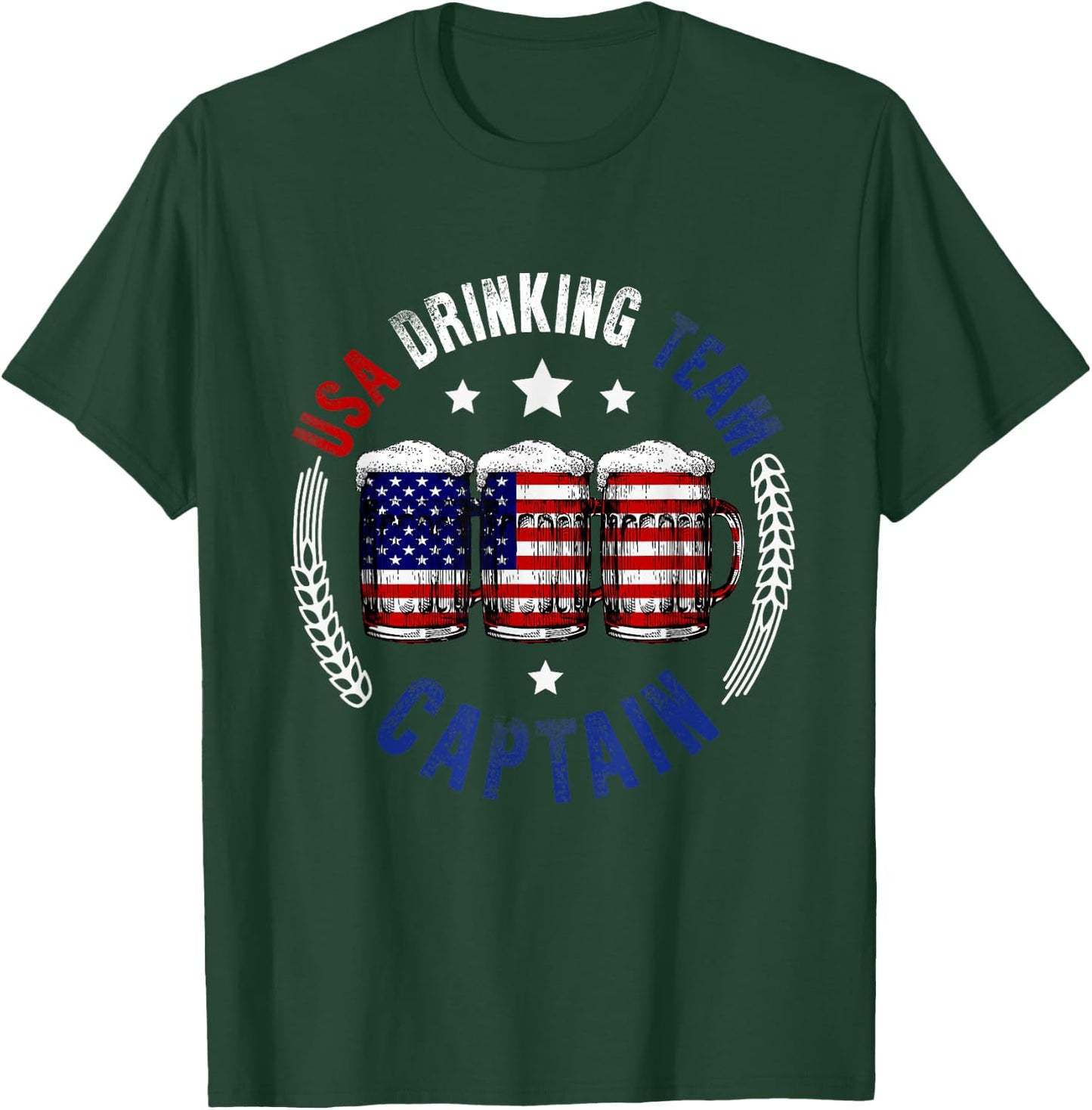Drink Beer Can United States Flag Drinking American Team T-Shirt - T-Shirt | Forest