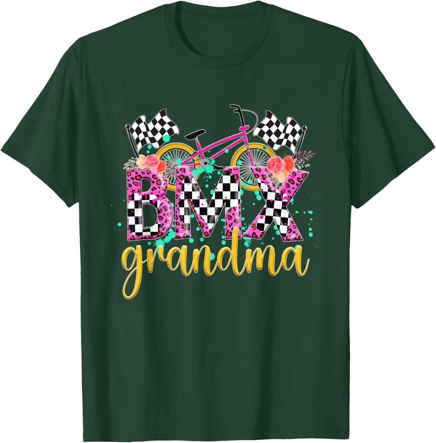 BMX Grandma Leopard Grandma Of A BMX Rider Grandmother T-Shirt - T-Shirt | Forest