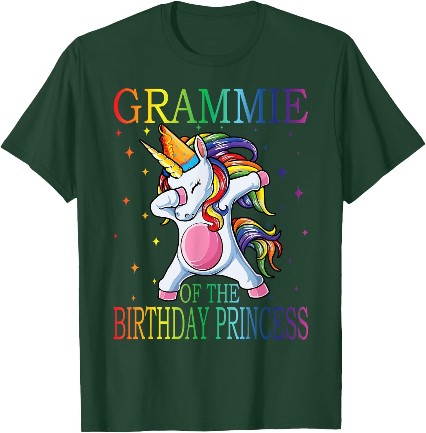 Grammie Of The Birthday Princess Unicorn T-Shirt - T-Shirt | Forest