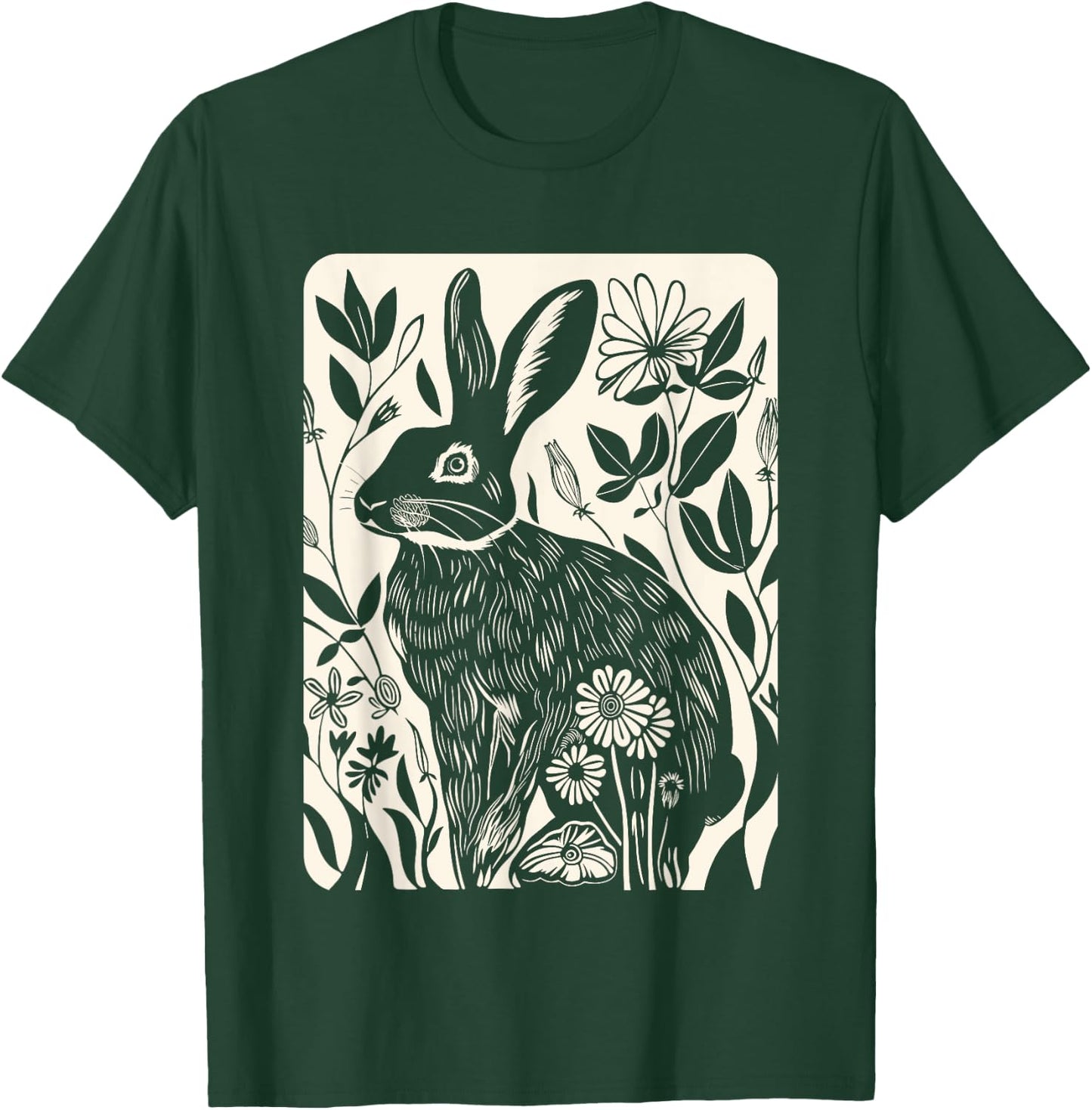 Easter Rabbit Flowers Nature Bunny Lovers, Women, Girls T-Shirt - T-Shirt | Forest