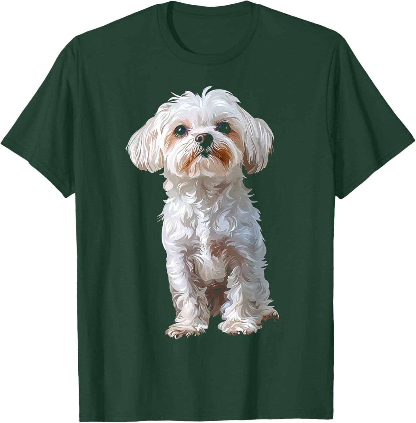 Maltese Dog Motif Pet Art Maltese T-Shirt - T-Shirt | Forest