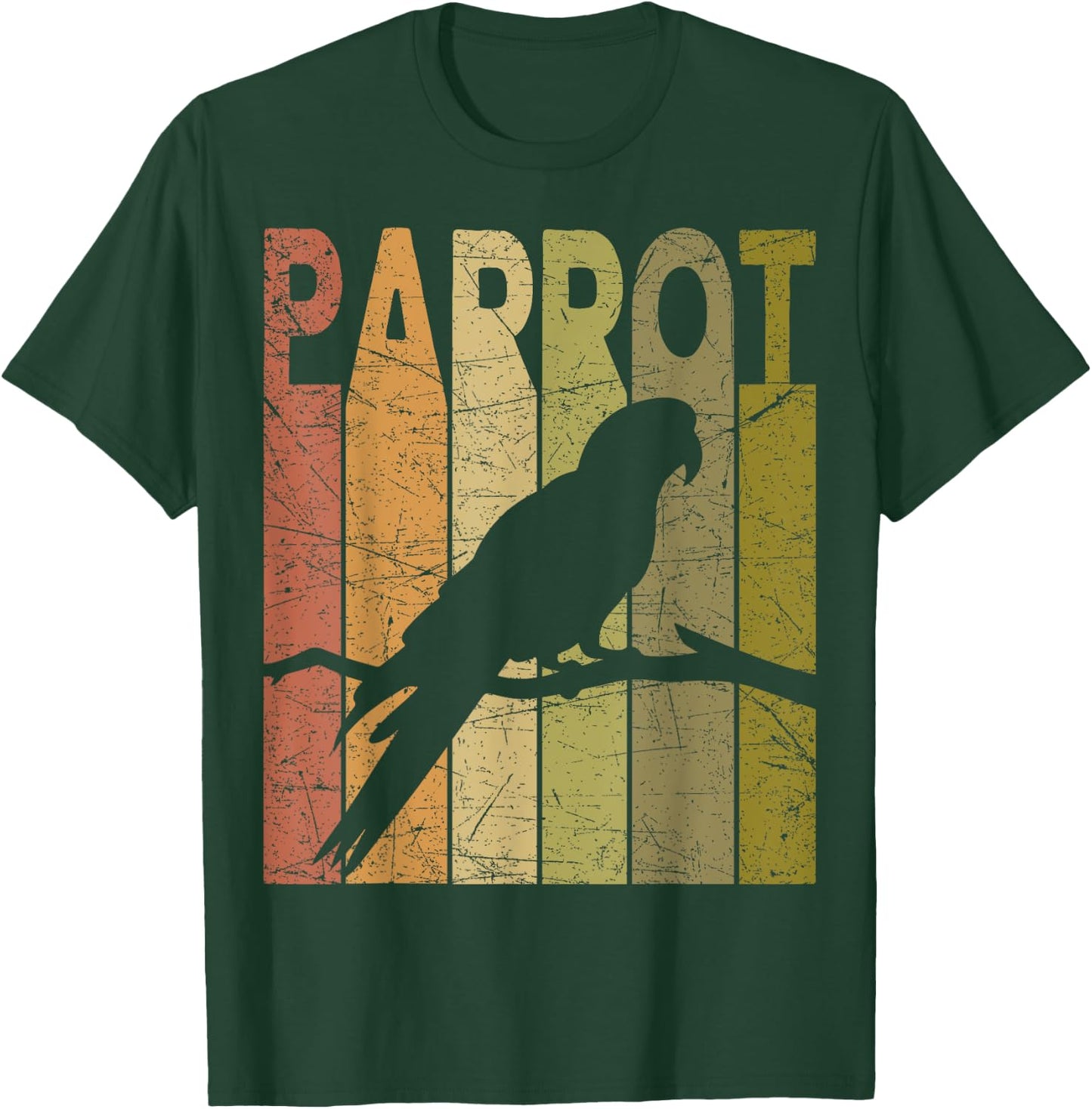 Parrot Vintage Birdwatching Parrot Retro Ornithology Birding T-Shirt - T-Shirt | Forest