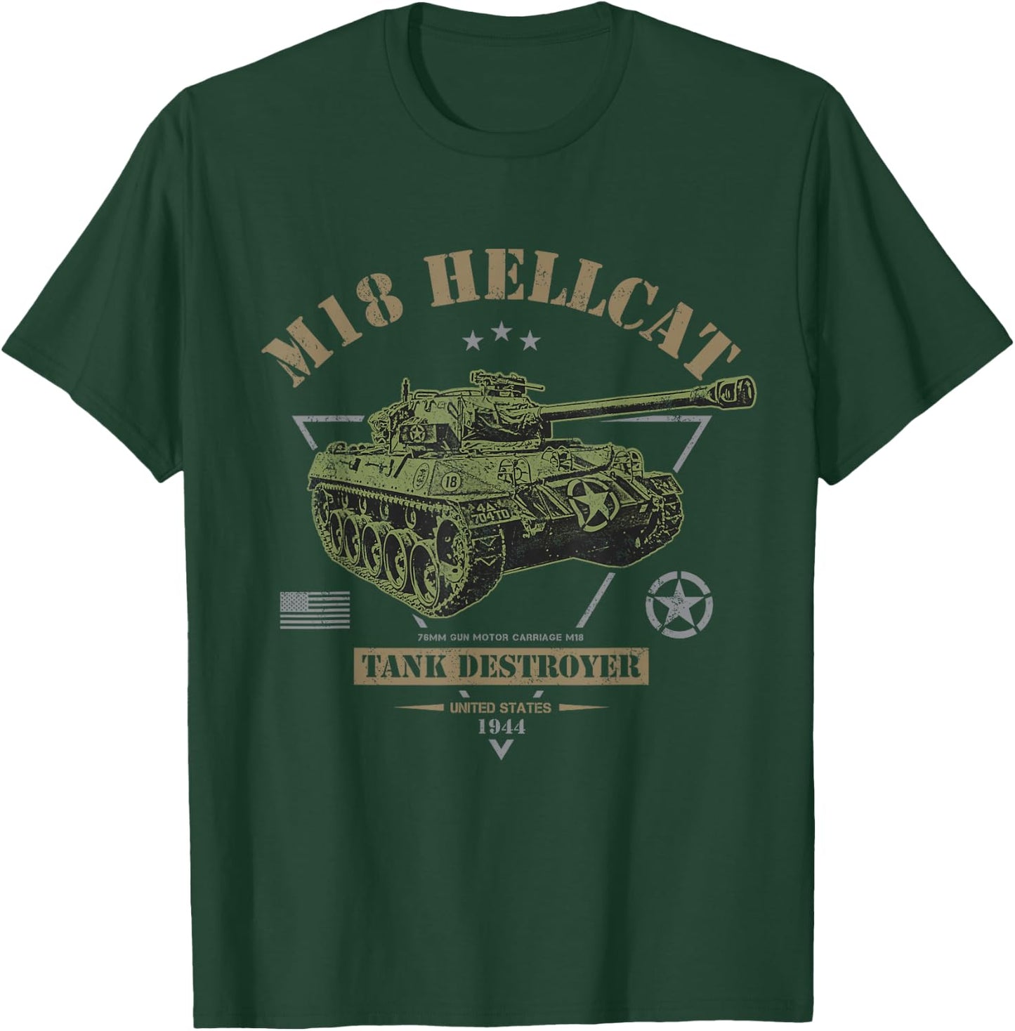 M18 Hellcat WW2 Tank Destroyer T-Shirt - T-Shirt | Forest