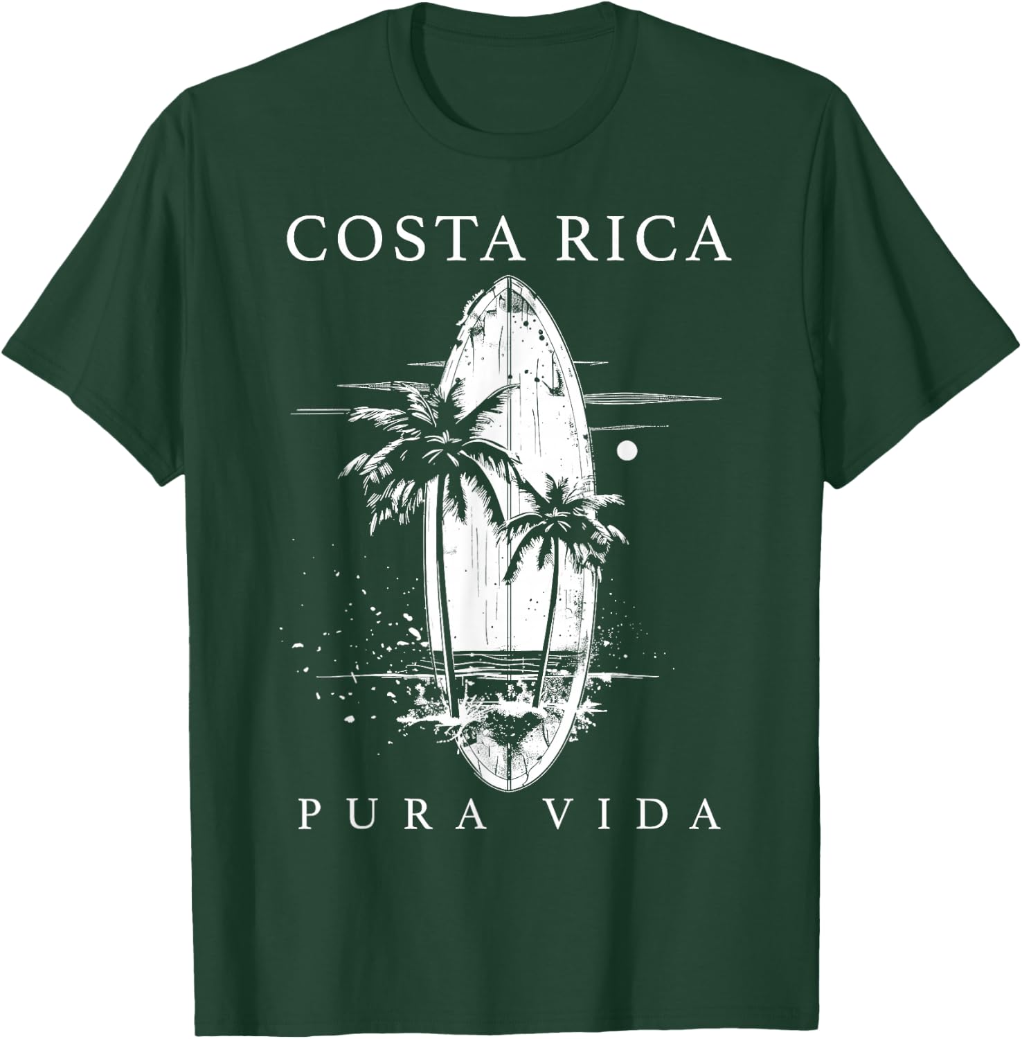 Costa Rica Surf Vintage Surfing Surfer T-Shirt - T-Shirt | Forest