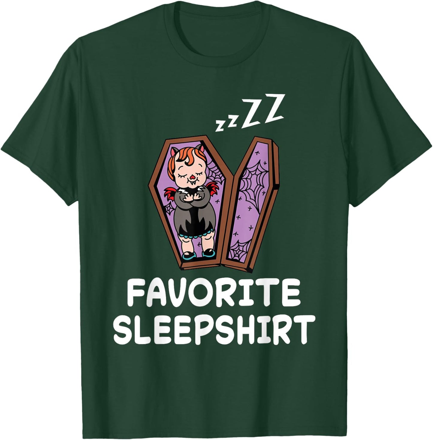 Vampire Vampires Nap Sleeping Sleep Pajama Nightgown T-Shirt - T-Shirt | Forest